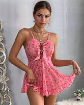 Heart Dots Hollow Babydoll Dress